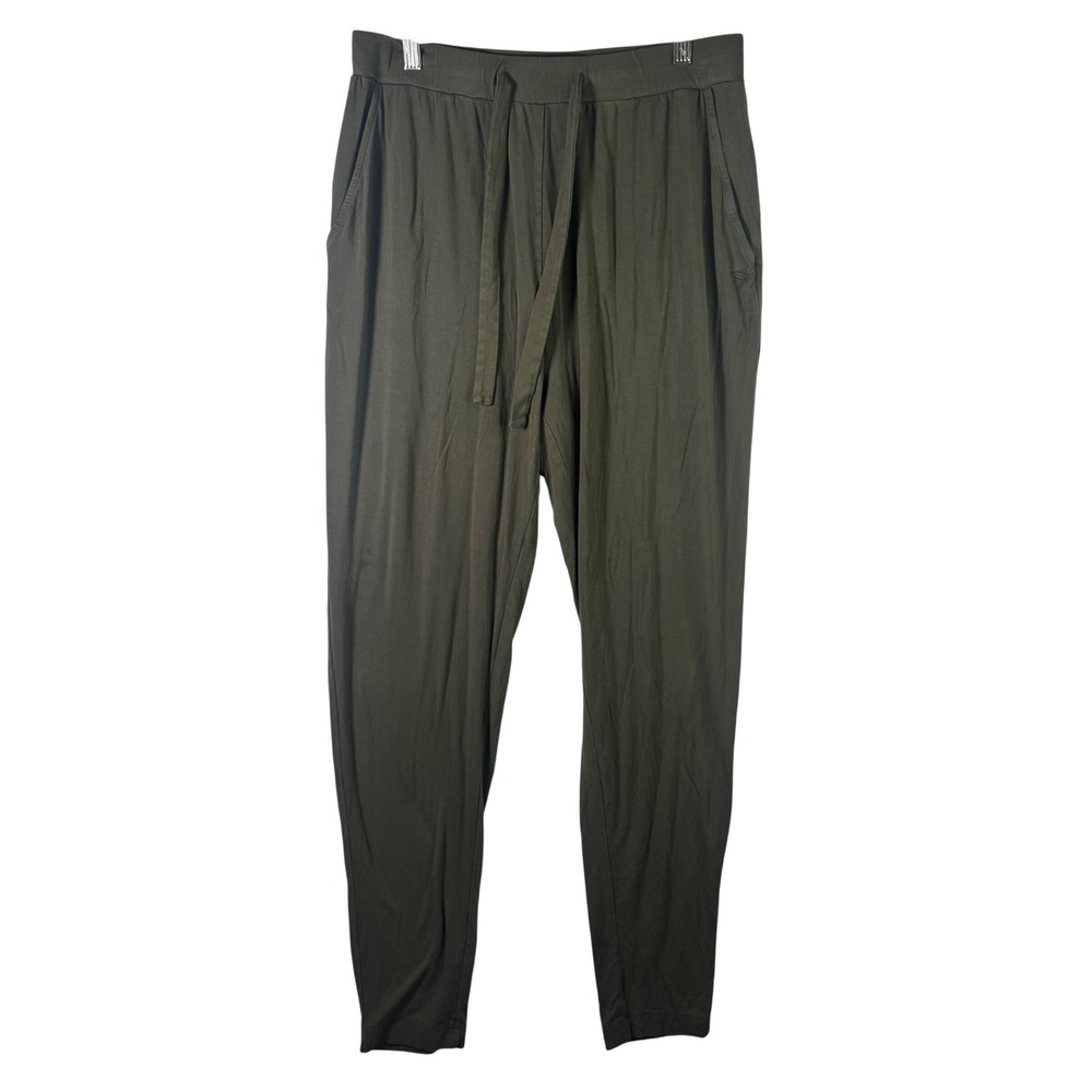 Cozy Earth Bamboo Jogger Pants Olive Green Viscose Stretch Lounge Pajamas Size M